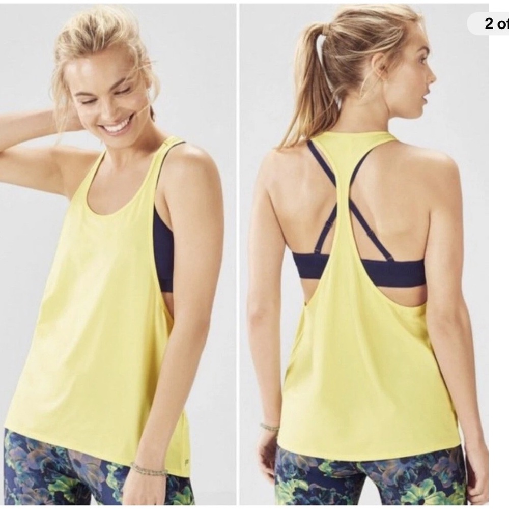 Fabletics Yellow Peggy Tank Top size small